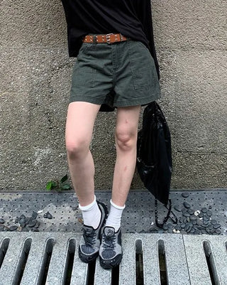 [2 colors] Wide A-line 3/4 length shorts