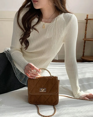 (3 colors) Layered Rib Knit