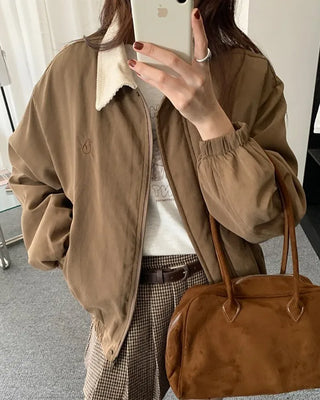 Corduroy two-tone jacket
