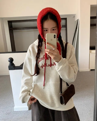 Lettering embroidered hoodie
