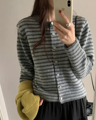 Two-tone striped cardigan
