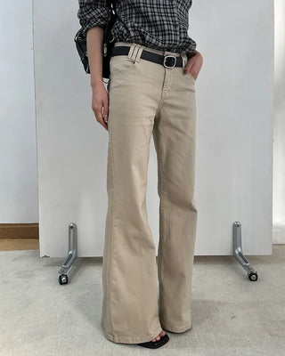 Low-waist colored flare pants