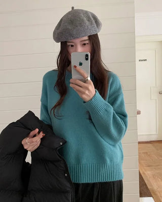 Round neck oversized knit