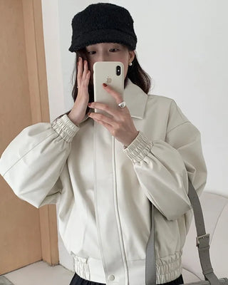 Colored leather jacket