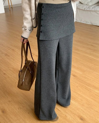 Elastic waist wrap pants