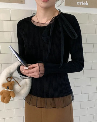 (3 colors) Layered Rib Knit