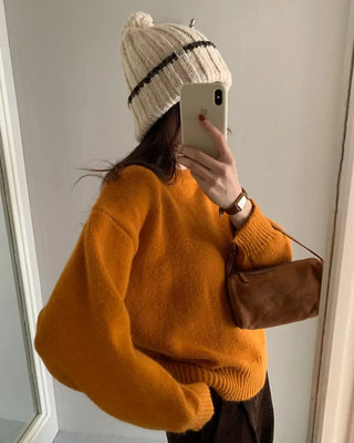 Round neck oversized knit