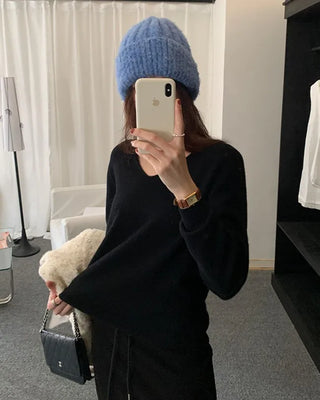 (3 colors) V-neck wool sweater