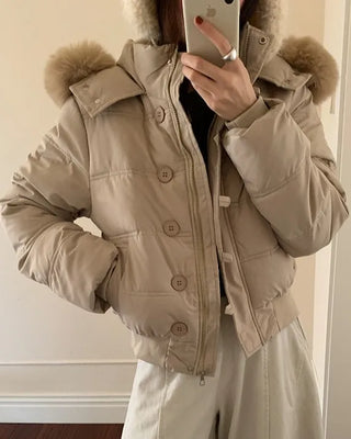 Cotton Button Short Down Jacket