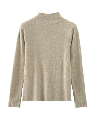 High-neck basic inner long-sleeve knit