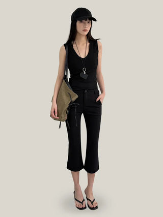 Slit flare pants