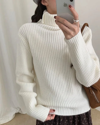 One-rib knit turtleneck T-shirt - 5 colors