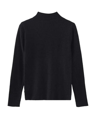 High-neck basic inner long-sleeve knit