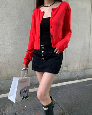 [2 colors] Saranta Item Cotton Spun Long Sleeve Cardigan