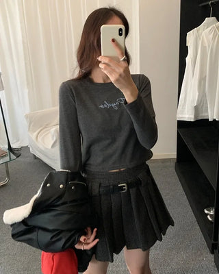 Embroidered Cropped T-Shirt