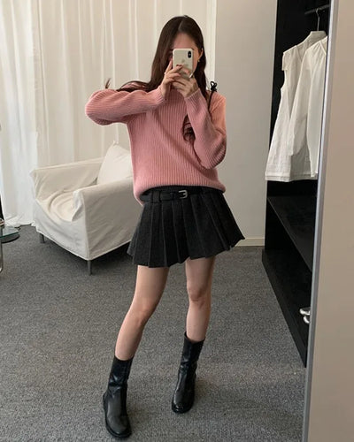 One-rib knit turtleneck T-shirt - 5 colors