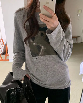 Puppy print loose-fit t-shirt
