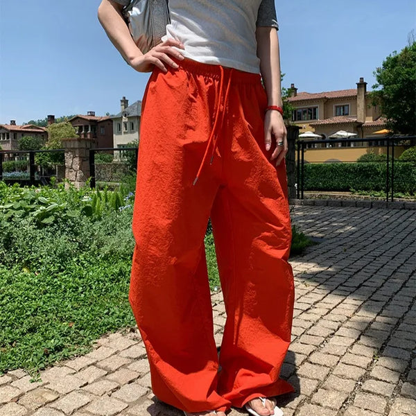 Basara Nylon Orange Wide Pants