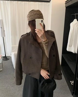 Stand-collar half jacket