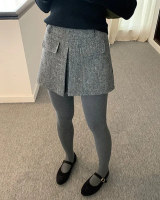 High-waisted A-line skort