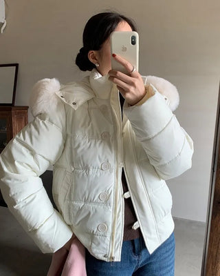 Cotton Button Short Down Jacket