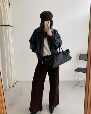 Colored leather jacket