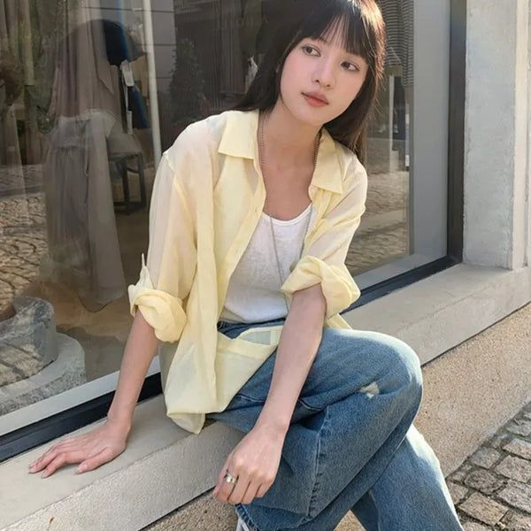 [2 colors] Lioncell Summer Sun Ata Long-Sleeve Shirt