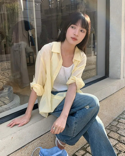 [2 colors] Lioncell Summer Sun Ata Long-Sleeve Shirt