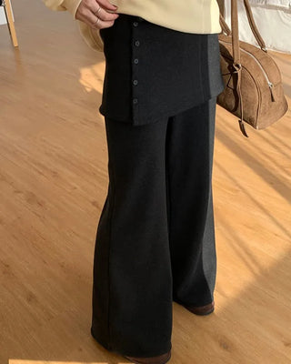 Elastic waist wrap pants