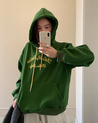 Lettering embroidered hoodie