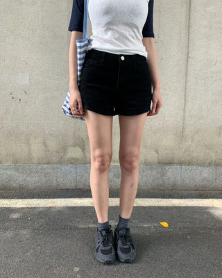 [2 colors] High-waisted summer shorts