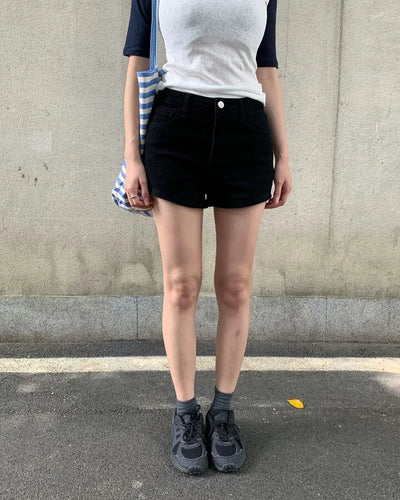 [2 colors] High-waisted summer shorts