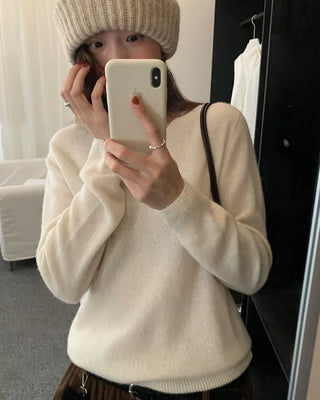(3 colors) V-neck wool sweater