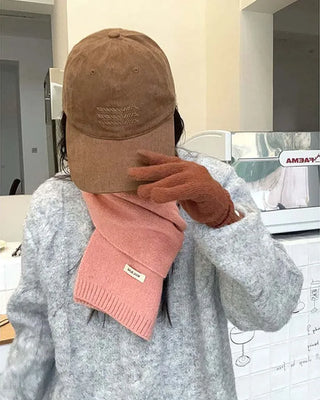 (11 colors) Soft wool knit long scarf
