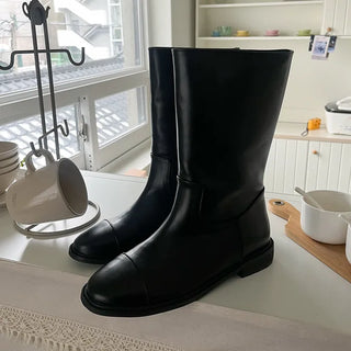 Leather half boots
