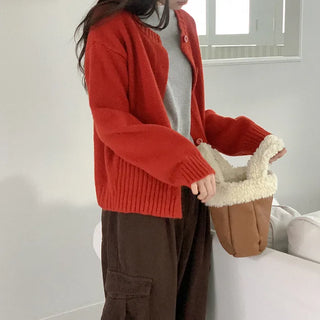Wool pocket knit cardigan