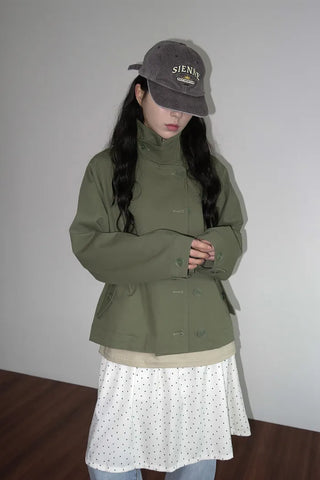 High-neck military jacket