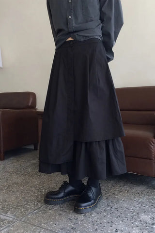 Asymmetrical flared skirt