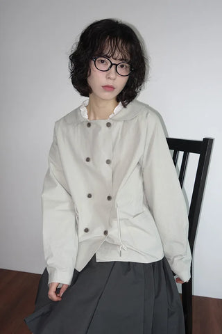 Collared double-breasted military jacket