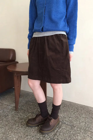 Corduroy mid-length skirt