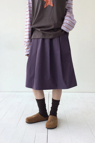 Elastic waist midi skirt