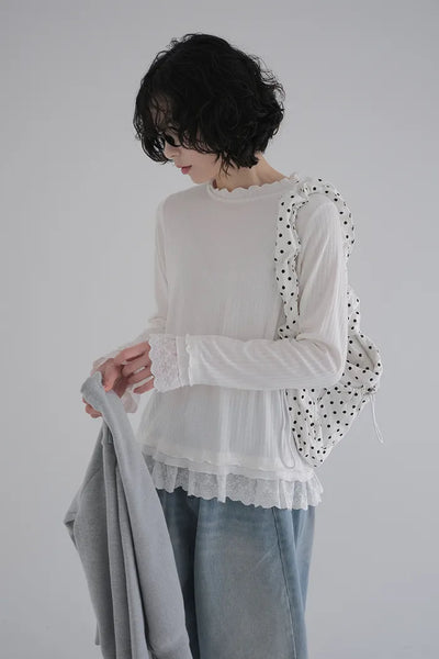 Layered Lace Long Sleeve T-Shirt