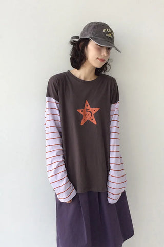 Striped long-sleeved T-shirt