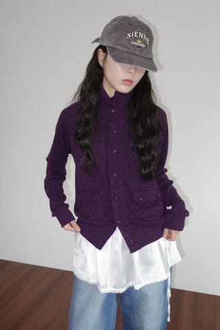 High-neck cardigan