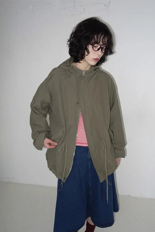 Hooded military blouson