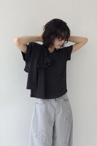Striped short-sleeved T-shirt