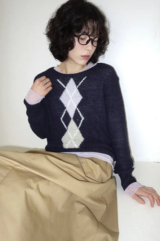 Argyle crochet knit