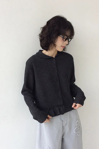 Knitted frill cardigan
