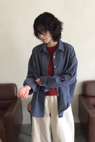 Loose-fit check shirt