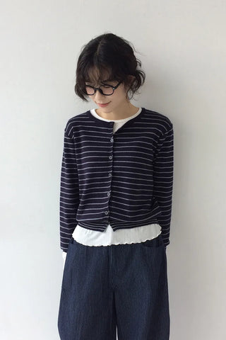 Round knit cardigan